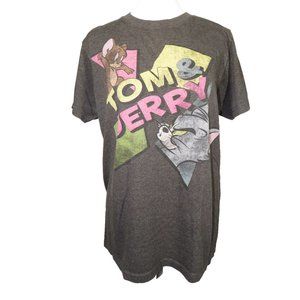 Vintage Gray Tom & Jerry Cartoon T-Shirt Women's Size Large